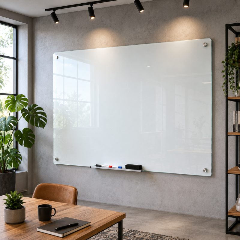 Bảng kính trắng từ tính cường lực siêu bền giá tốt 9 Bảng kính trắng văn phòng thiết kế tinh tế, hỗ trợ ghi chú nhanh chóng, tăng tính thẩm mỹ không gian làm việc và tạo cảm giác chuyên nghiệp cho doanh nghiệp hiện đại.