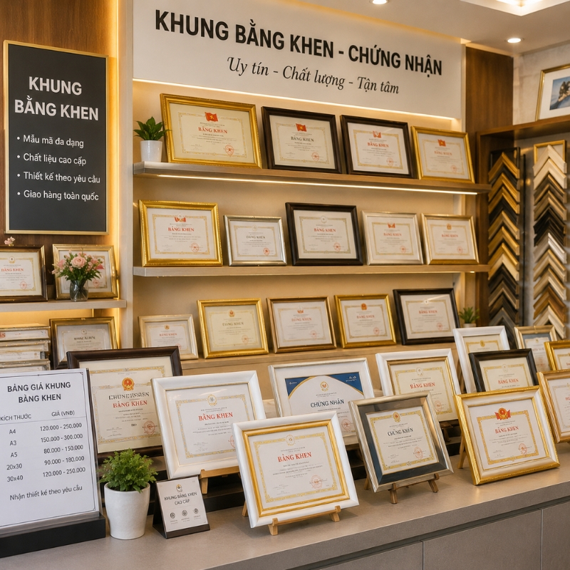 gia khung bang khen chung nhan