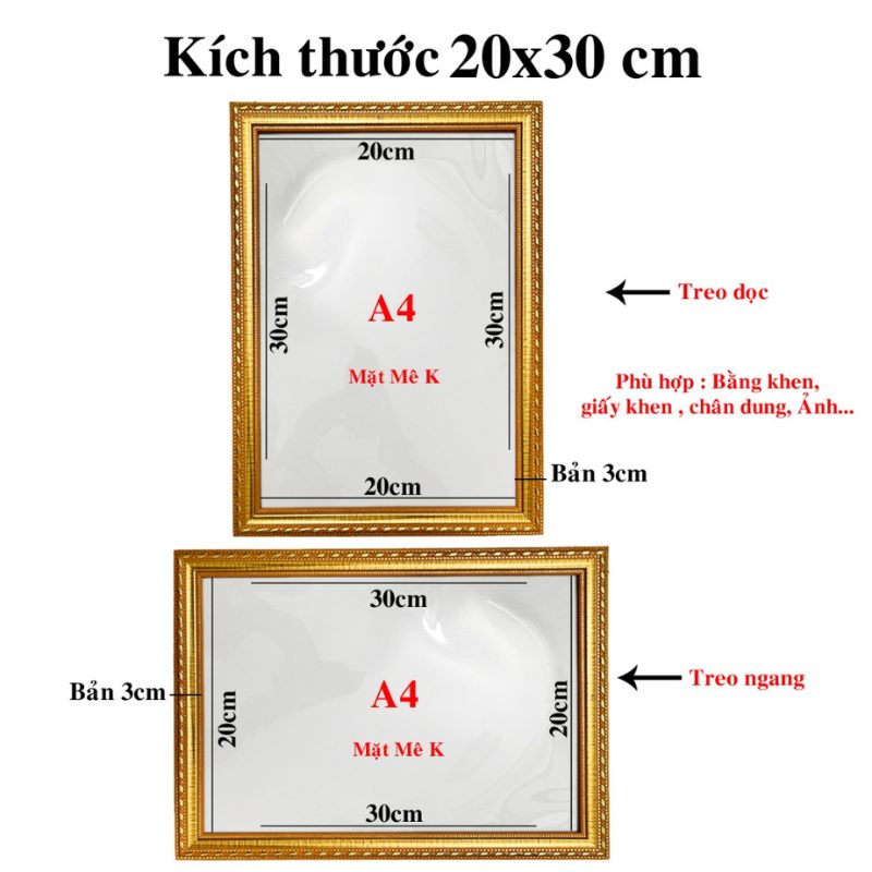 khung bang khen a4 treo tuong go cao cap