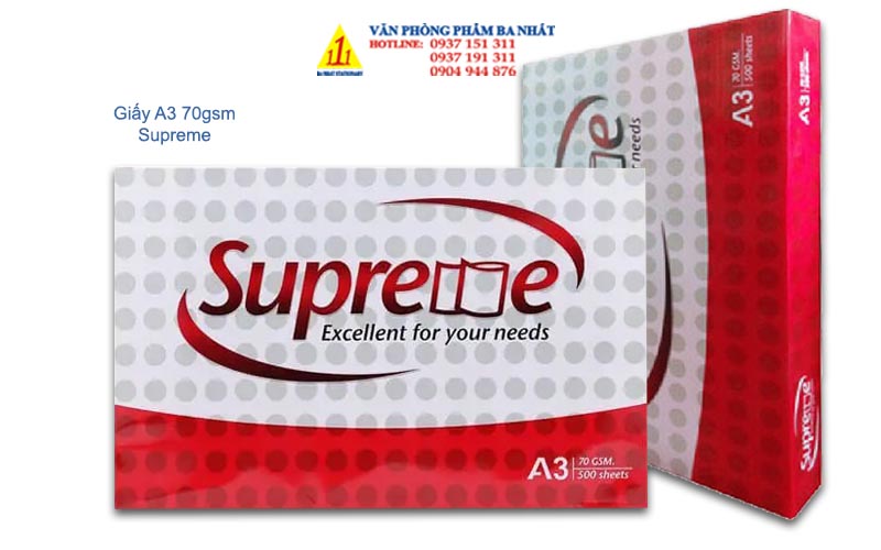 Giấy A3 Supreme 70 gsm - Giấy in cao cấp đến từ thương hiệu uy tín tại Thái Lan