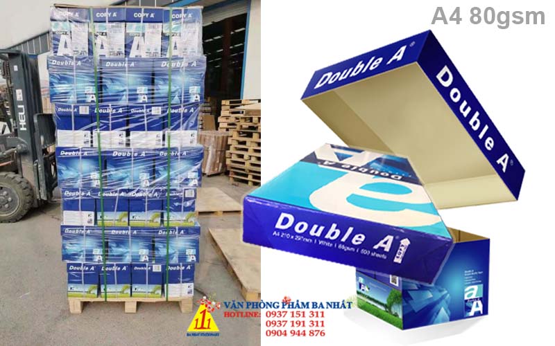 Giấy Double A A4 80 GSM