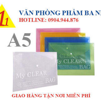 bìa nút, bìa sơ mi, bìa nút A5, bìa clear, bìa sơ mi nhựa, my clear bag, bìa sơ mi nút, bìa nút A5 my clear, giá bìa nút A5, bìa sơ mi A5
