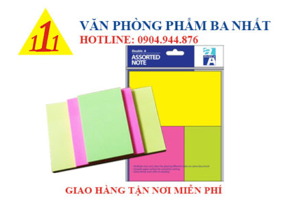 giấy note, giấy note màu, giấy note 3 size Double A, bộ giấy note dán, giấy note 3 màu, giấy ghi chú 3 kích cỡ, giấy ghi chú 3 màu, giấy note Double A