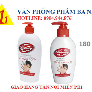 Nước rửa tay, xà bông rửa tay, nước rửa tay lifebuoy, nước rửa tay lifebuoy 180ml, nước rửa tay sát khuẩn