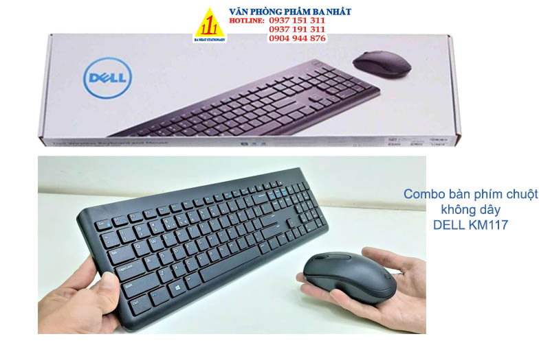 Combo bàn phím chuột không dây Dell KM117