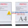 kệ mica a4 chữ T, kệ menu mica, khay menu mica A4 đứng chữ T, bảng menu đứng chữ T