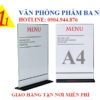 kệ mica a4 chữ T, kệ menu mica, khay menu mica A4 đứng chữ T, bảng menu đứng chữ T