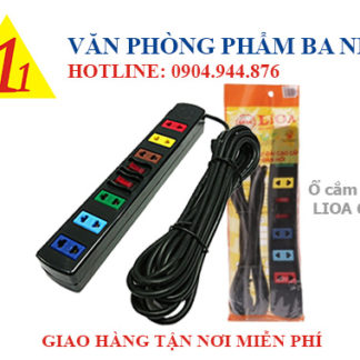 ổ cắm điện 6 lỗ, ổ cắm điện nối dài, ổ cắm điện lioa 6S5