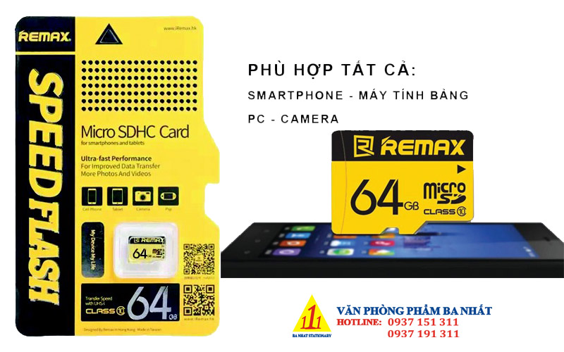 Thẻ nhớ MicroSD Remax 64Gb Class 10 (vàng)