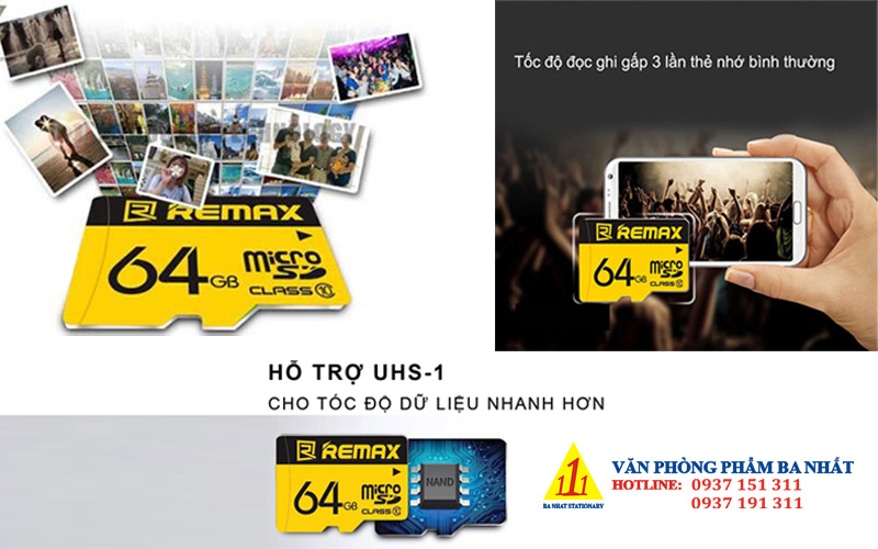 Thẻ nhớ MicroSD Remax 64Gb Class 10 (vàng)