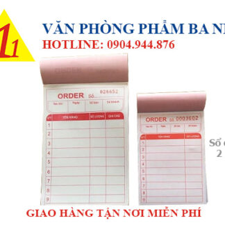 sổ order 2 liên, sổ order, giấy order