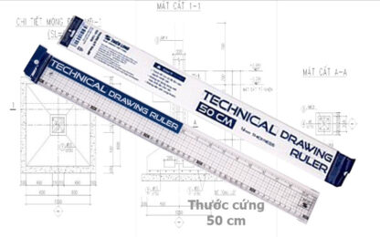 thước kỹ thuật Thiên long SR026, thước cứng 50cm, thước thiên long 50cm