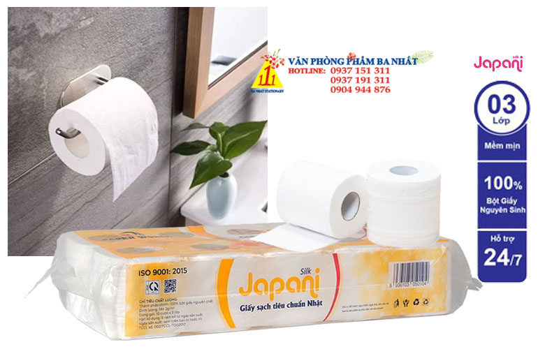 khăn giấy cuộn, giấy vệ sinh, giấy vệ sinh cuộn nhỏ japani silk