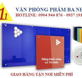 Bảng kính màu từ tính treo tường - Văn Phòng Phẩm Ba Nhất
