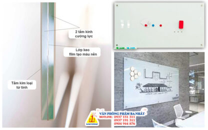 bảng kính từ, bảng kính từ an toàn hít nam châm treo tường