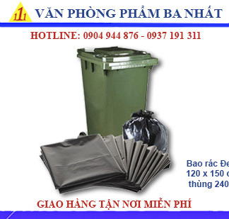 bao rác tự hủy, bao rác đen 120x150 cm thùng 240L