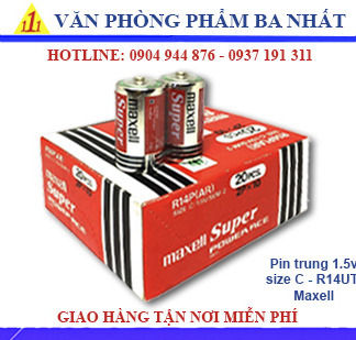 pin trung maxell, pin size C maxell, pin trung R14UT maxell