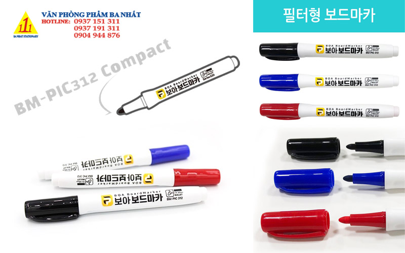 bút lông bảng cao cấp, bút lông bảng BOA Hàn Quốc