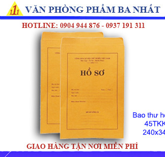 Bao thư hồ sơ vàng có chữ