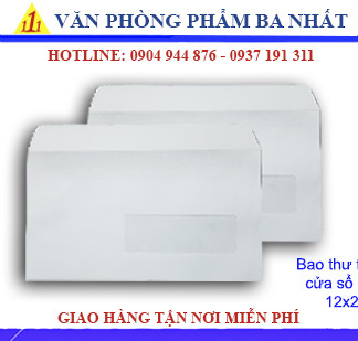 Bao thư trắng cửa sổ phải 12x22