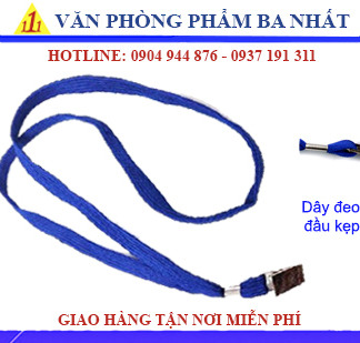 dây đeo thẻ thun đầu kẹp sắt