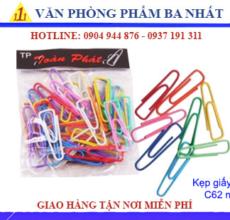 kẹp giấy nhọn C62 nhựa màu