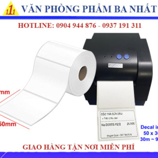 Decal in nhiệt 50x30 mm cuộn 30m có 900 tem
