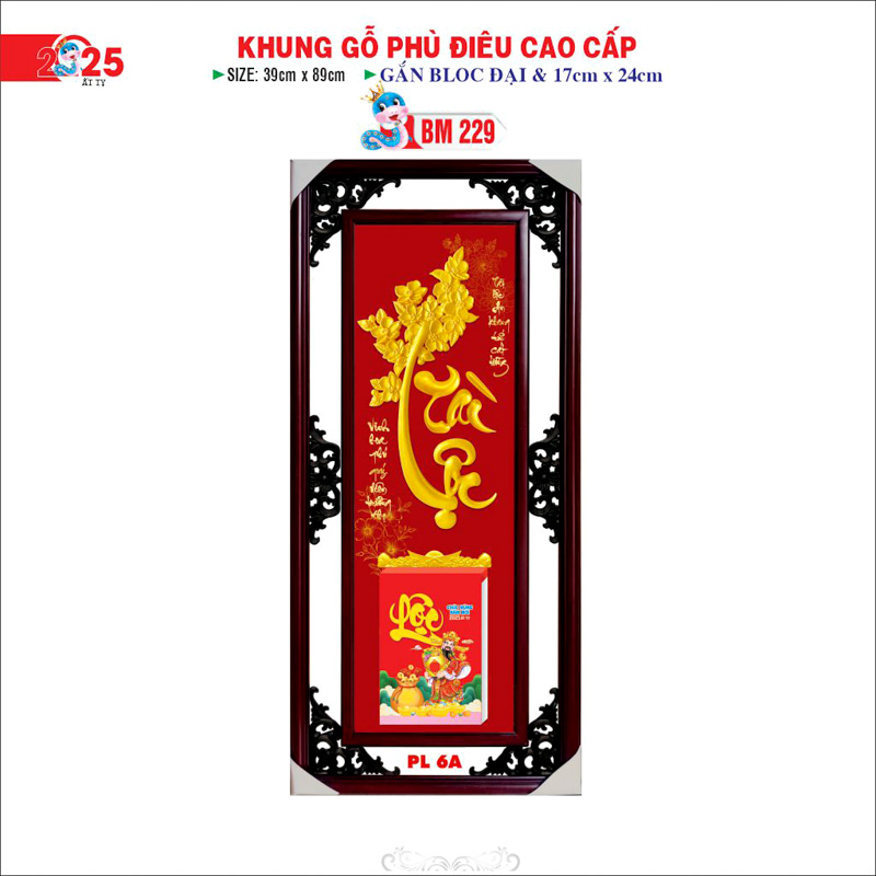 Khung gỗ phù điêu gắn bloc cao cấp mới nhất