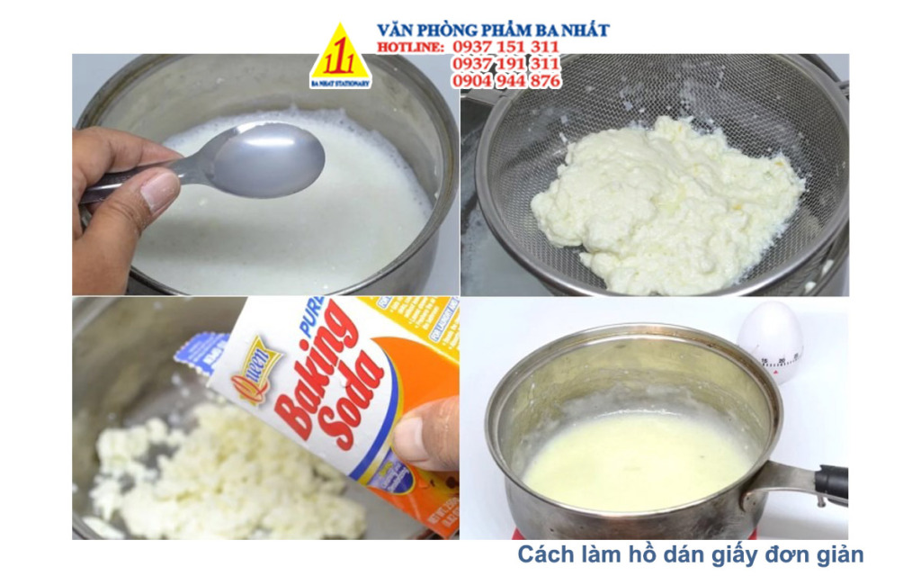 Cách làm keo sữa bằng sữa, baking soda và giấm