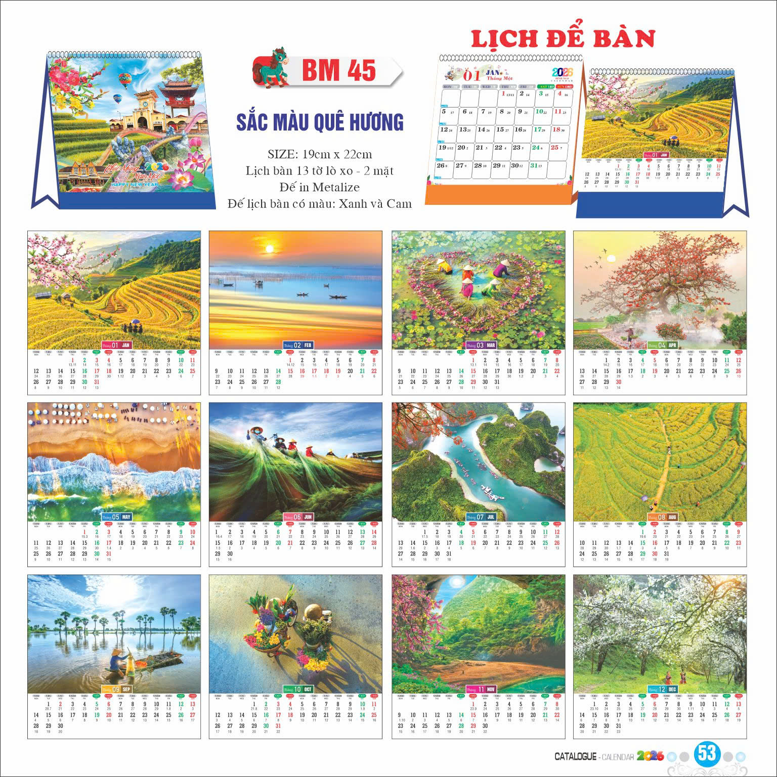 Bộ lịch “Vinh hoa phú quý” 2026 – biểu tượng phú quý cát tường, hình ảnh tứ linh, chim công, hươu nai mang lại tài lộc và may mắn quanh năm.