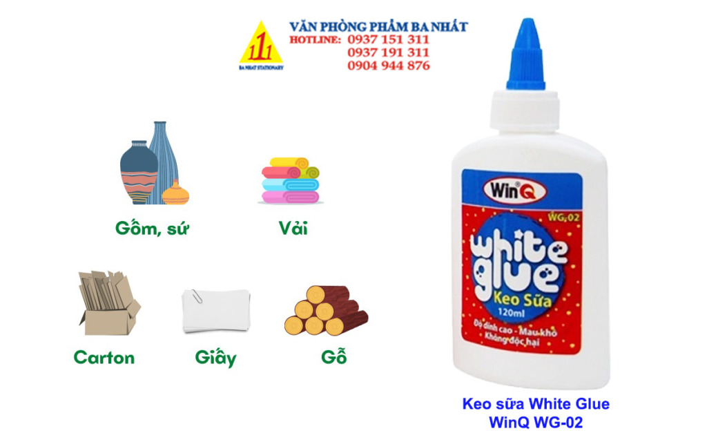 keo sữa WinQ WG-02, keo sữa dán giấy WinQ