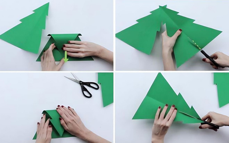 Cách làm những cây thông Noel bằng giấy dễ thương