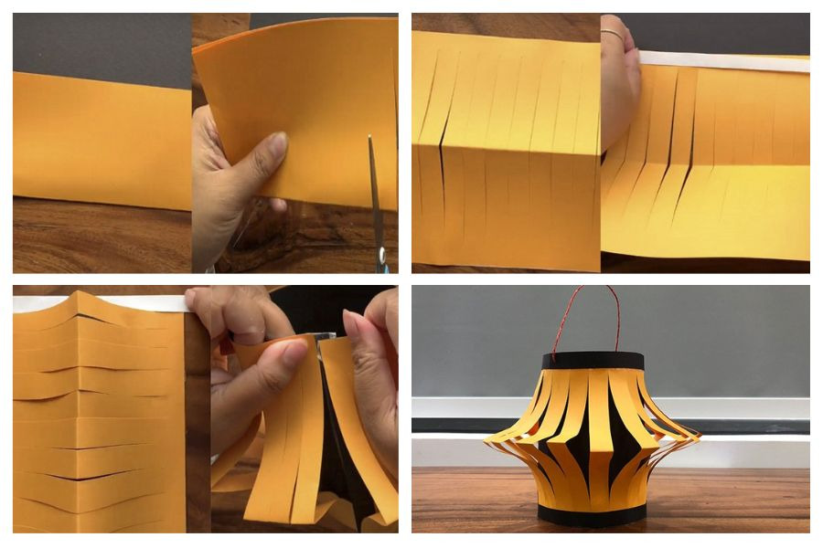 Cách làm đèn Trung thu bằng giấy A4 đơn giản hình thoi