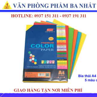bìa thái a4 grand 5 màu, giấy bìa thái grand A4