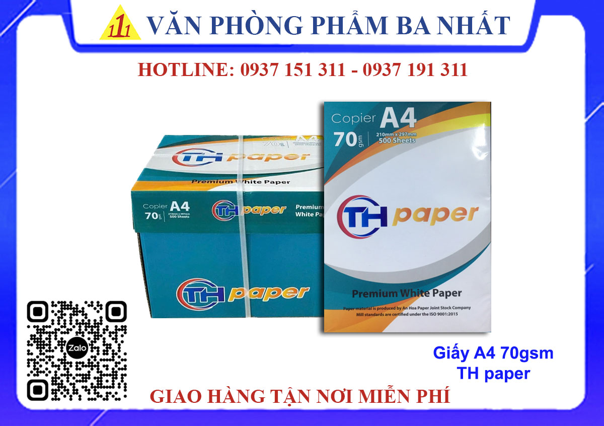 Giấy A4 TH paper 70gsm, giấy in TH paper A4 70 gsm
