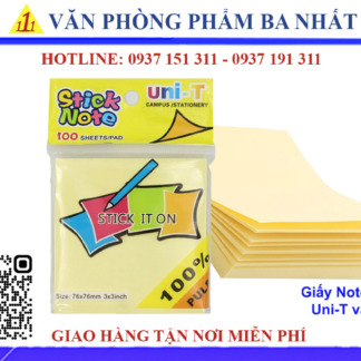 giấy note uni-T 3x3 vàng, giấy note 3x3 uni-T màu vàng