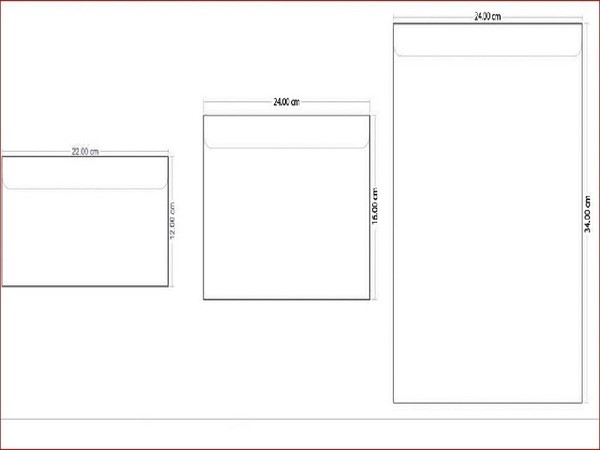 Các kích thước phong bì tiêu chuẩn