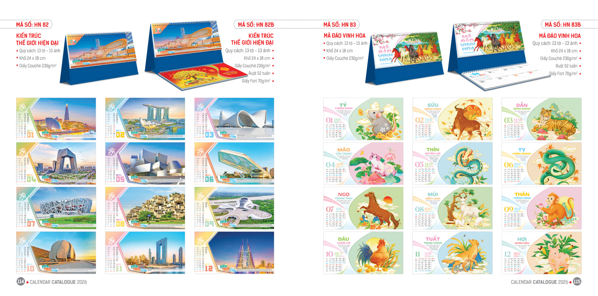 Lịch bàn 2026 phong cách hiện đại và phong thủy, kết hợp kiến trúc thế giới cùng biểu tượng thành công, thịnh vượng.