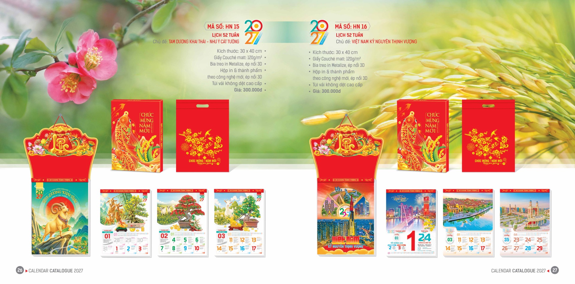 Dịch vụ in lịch Tết Hồ Chí Minh trọn gói - Mẫu độc quyền 13 catalogue 26 27