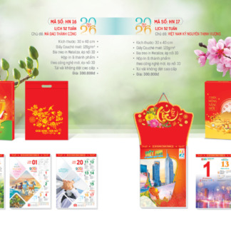 Hai mẫu lịch 52 tuần cao cấp 2026 – “Mã đáo thành công” và “Việt Nam kỷ nguyên thịnh vượng”, in Metalize ép nổi 3D, mang thông điệp tài lộc, thành công và phát triển bền vững.