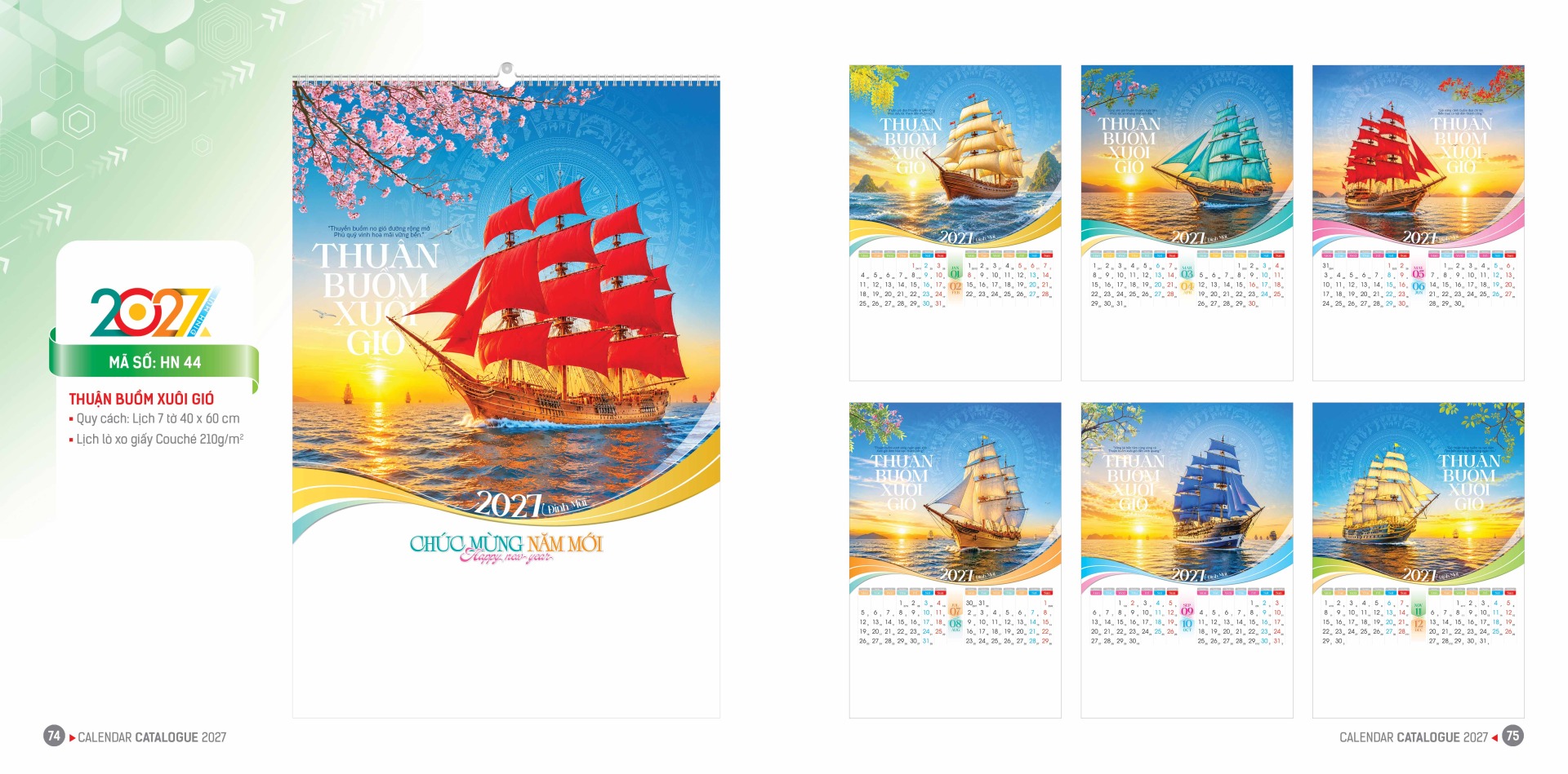 In lịch Tết số lượng ít lấy nhanh, chất lượng cao tại TPHCM 24 catalogue 74 75