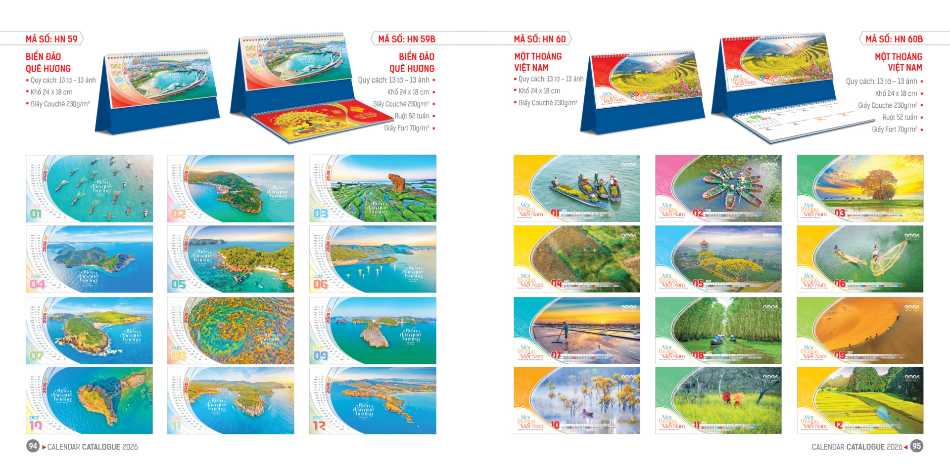 Lịch để bàn phong cảnh cho cuộc sống thêm vui 6 Bộ lịch bàn 2026 tái hiện cảnh đẹp Việt Nam, biển đảo hùng vĩ, quê hương thanh bình, mang tinh thần tự hào dân tộc.