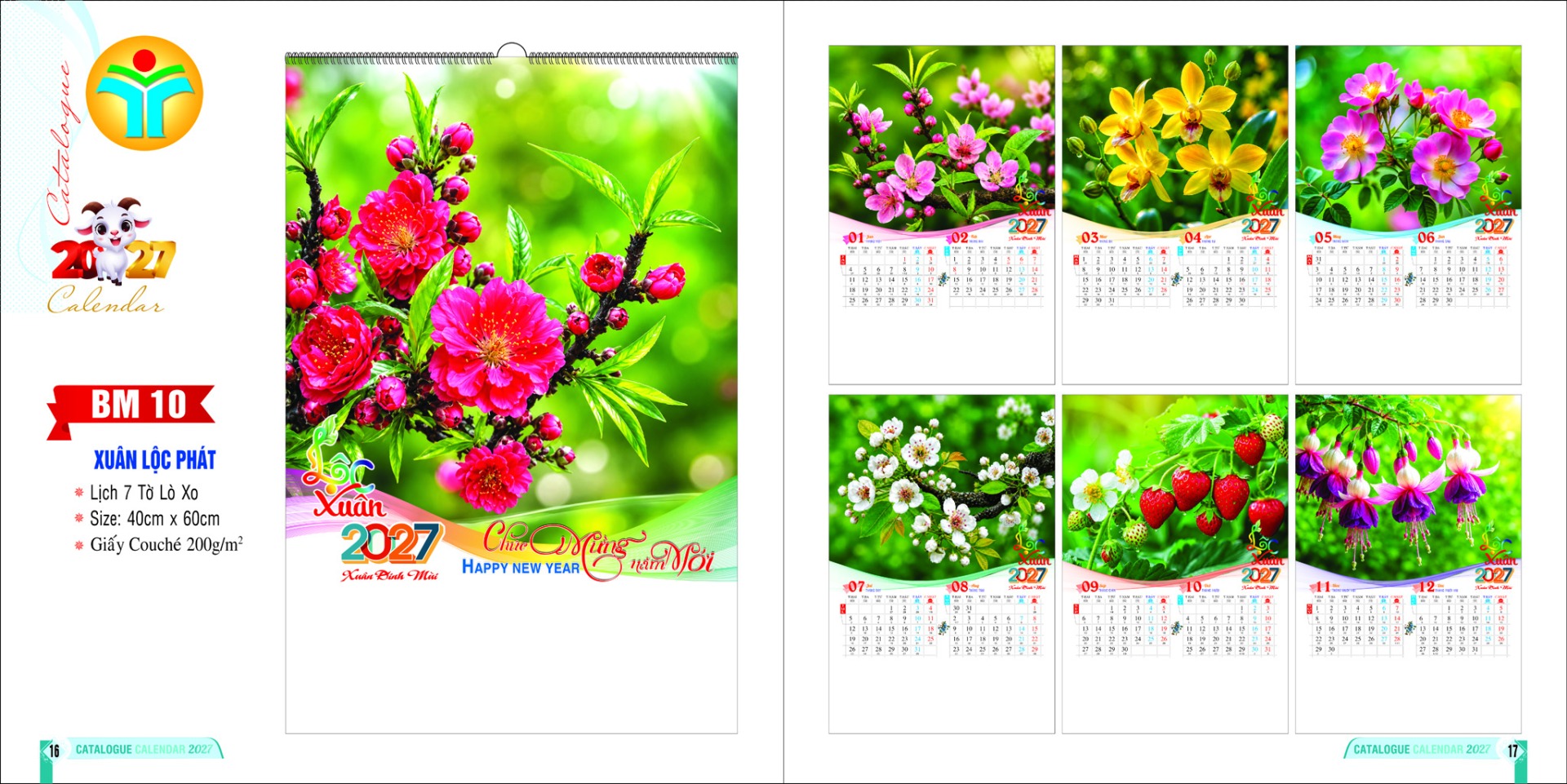 In lịch tờ giá rẻ tại TP HCM 14 catalogue binh minh 2027 trang 16 trang 17 copy