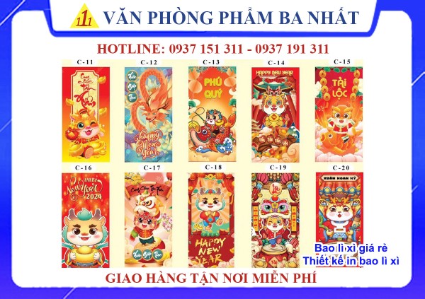 Văn phòng phẩm Ba Nhất - địa chỉ in ấn bao lì xì công ty uy tín TPHCM