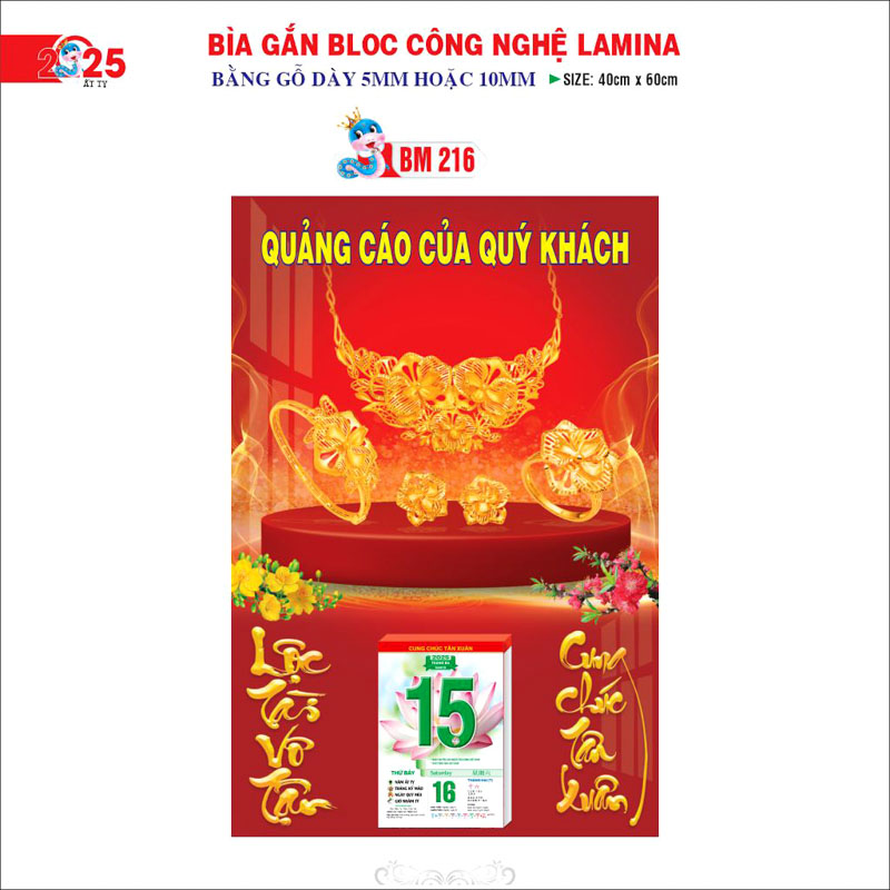 Bìa lịch Bloc 40x60cm cao cấp