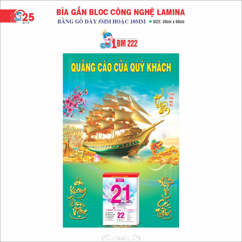 Bìa lịch Bloc 40x60cm cao cấp