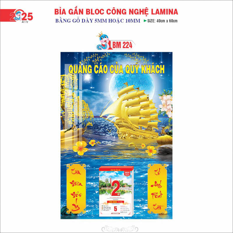 Bìa lịch Bloc 40x60cm cao cấp