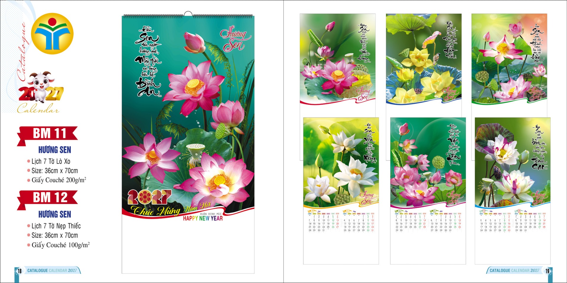 Lịch treo tường 7 tờ 36x70cm Đinh Mùi 2027 6 catalogue binh minh 2027 trang 18 trang 19 copy