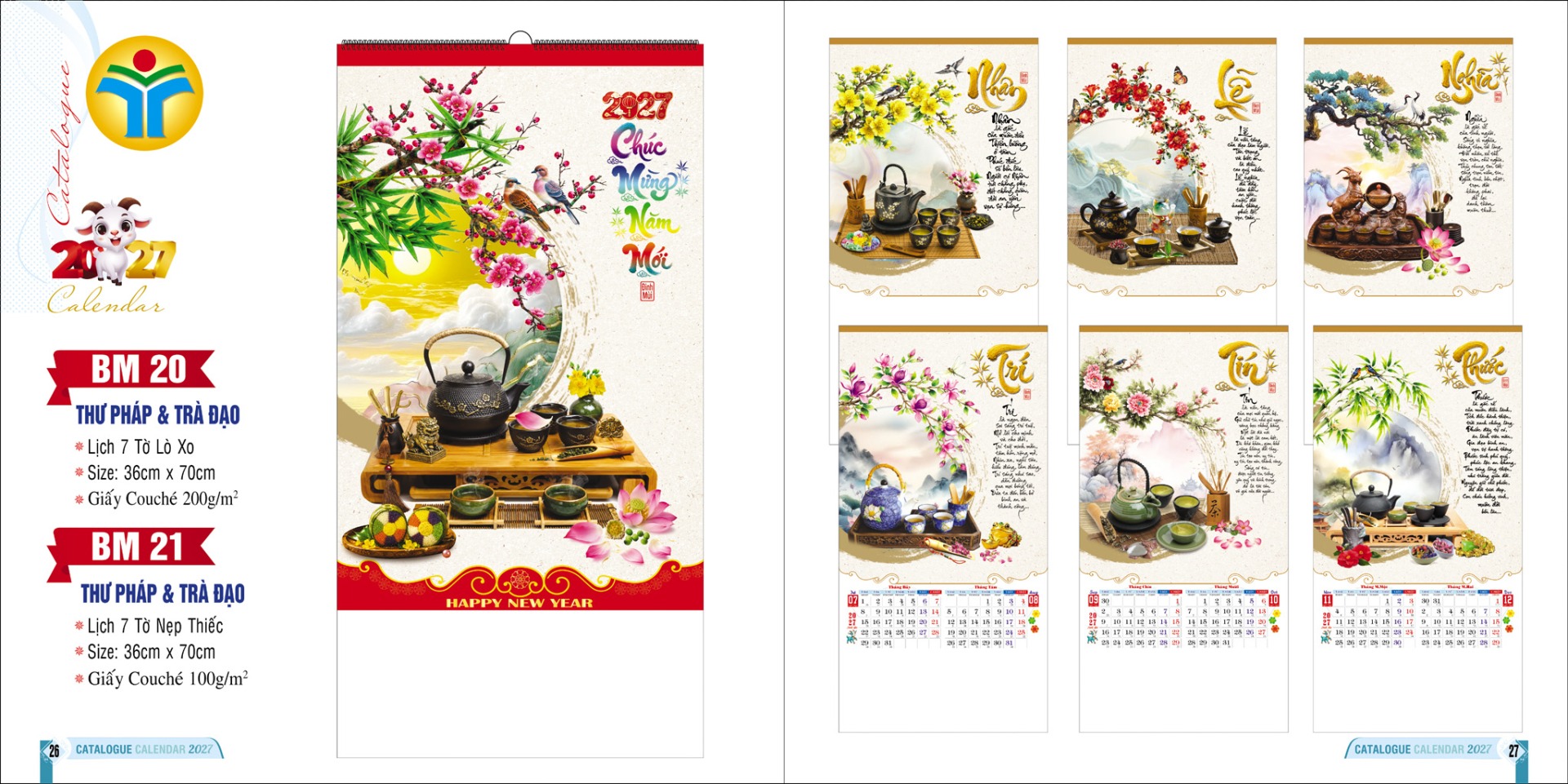 Lịch treo tường 7 tờ 36x70cm Đinh Mùi 2027 7 catalogue binh minh 2027 trang 26 trang 27 copy