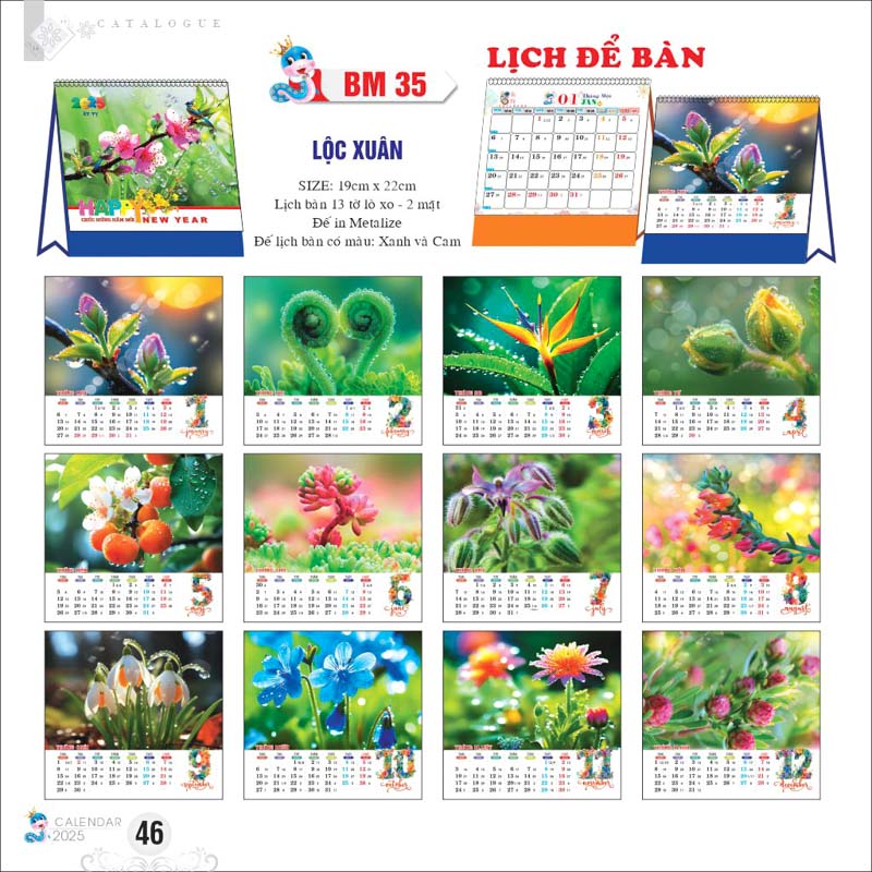 Lịch để bàn - Lộc xuân